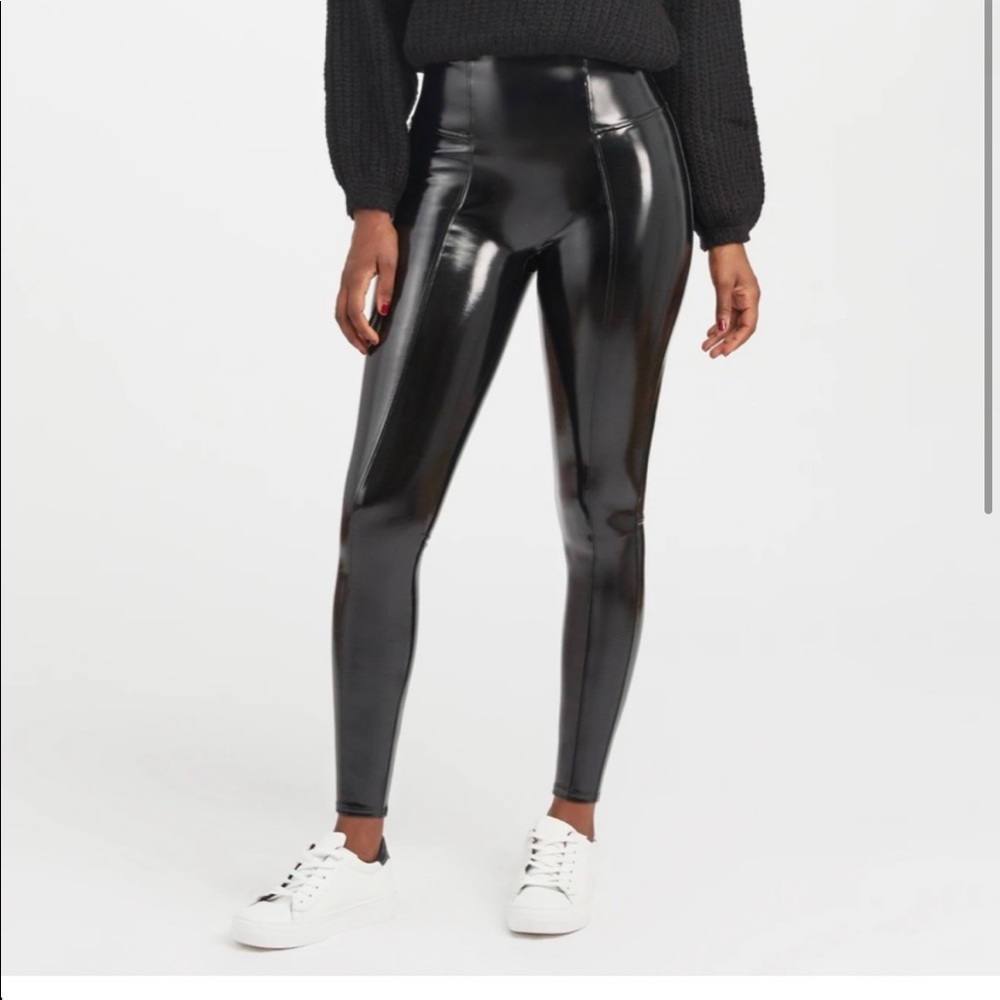 Spanx faux patent leather leggings